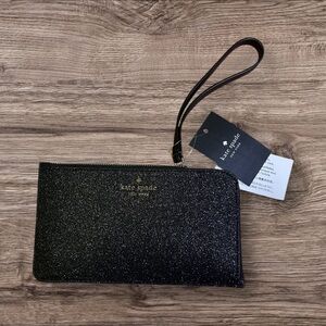 Kate Spade New York Lucy Glitter L-Zip Wristlet